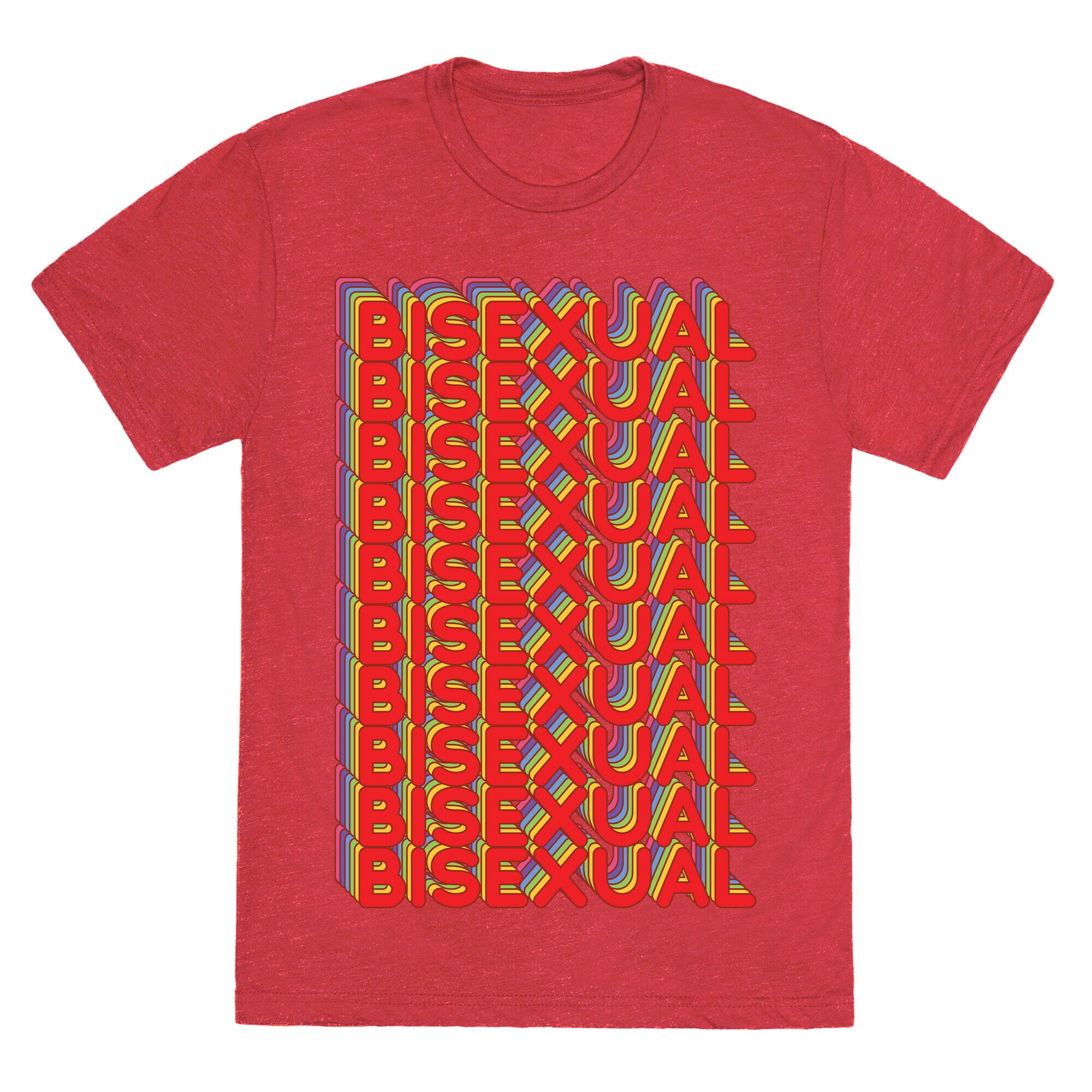 Bisexual Retro Rainbow Unisex Triblend Tee